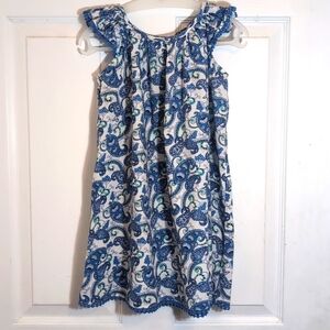 Sunuva Girls Dress size 5-6 in a blue paisley print 100% Cotton